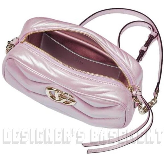Set of 2 GUCCI bags: Strawberry Wristlet๐ & pink MARMONT Matelasse camera bag๐ - Picture 10 of 15